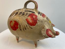 Altes Sparschwein           Keramik handbemalt