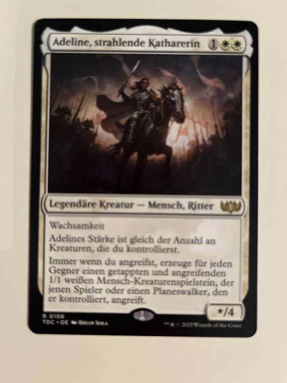 1 x Adeline, strahlende Katharerin Magic The Gathering (Gebraucht