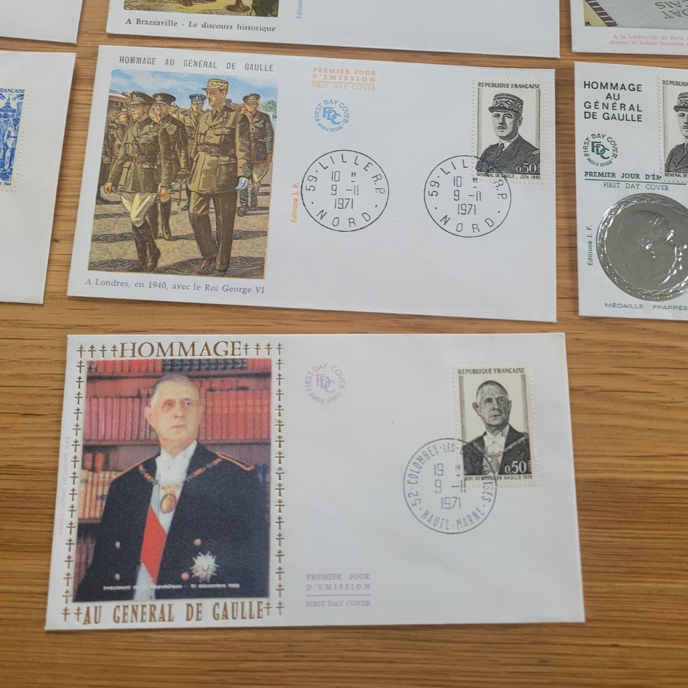 Tutti i francobolli: Lot FDC Général De Gaulle – Usato da Biel/Bienne venduto da Destockweb 5