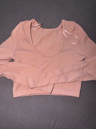 Crop Top Langarm Rosé Grösse S Herbst Basic Neuwertig