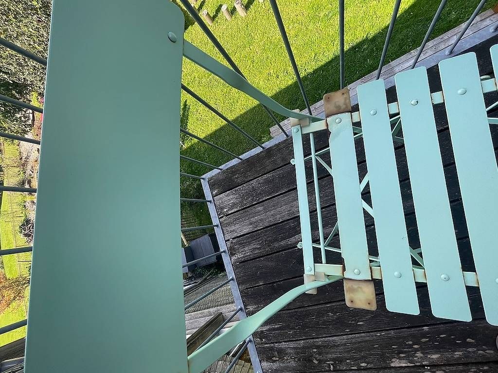 Set di tavolo e panche: Bistro-Set mint: Balkontisch mit 2 Klappstühlen – Usato da Dicken venduto da alvina_7007 3