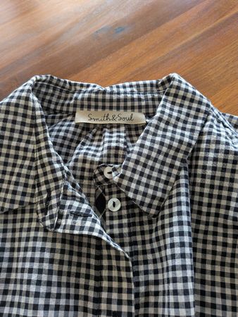 Hemdbluse Karomuster schwarz-weiss Smith & Soul Grösse M