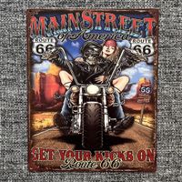 Main Street Route 66 Metal Art Schild