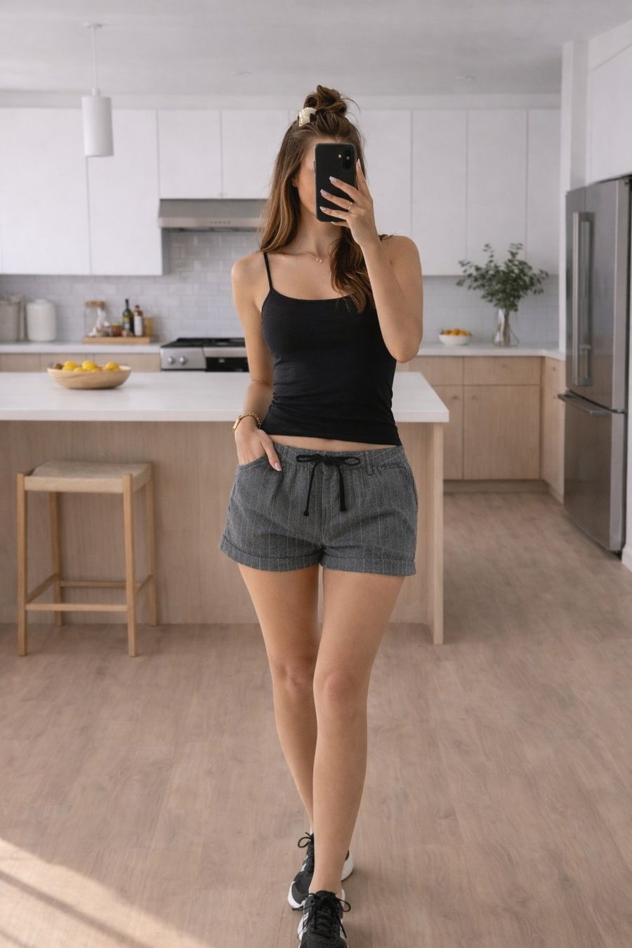 Pantaloni: Elegante Shorts Grau Gestreift Damen – Nuovo (secondo la descrizione) da Fully venduto da VaneaSelection 2