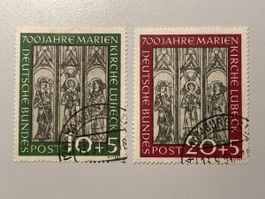 Deutschland, MiNr.139/140, 700 Jahre Marien Kirche Lübeck