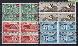 1946  Pro Patria Viererblocks postfrisch   15414