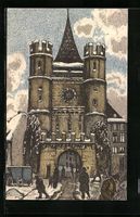 AK Basel, Spalentor im Winter, 1914