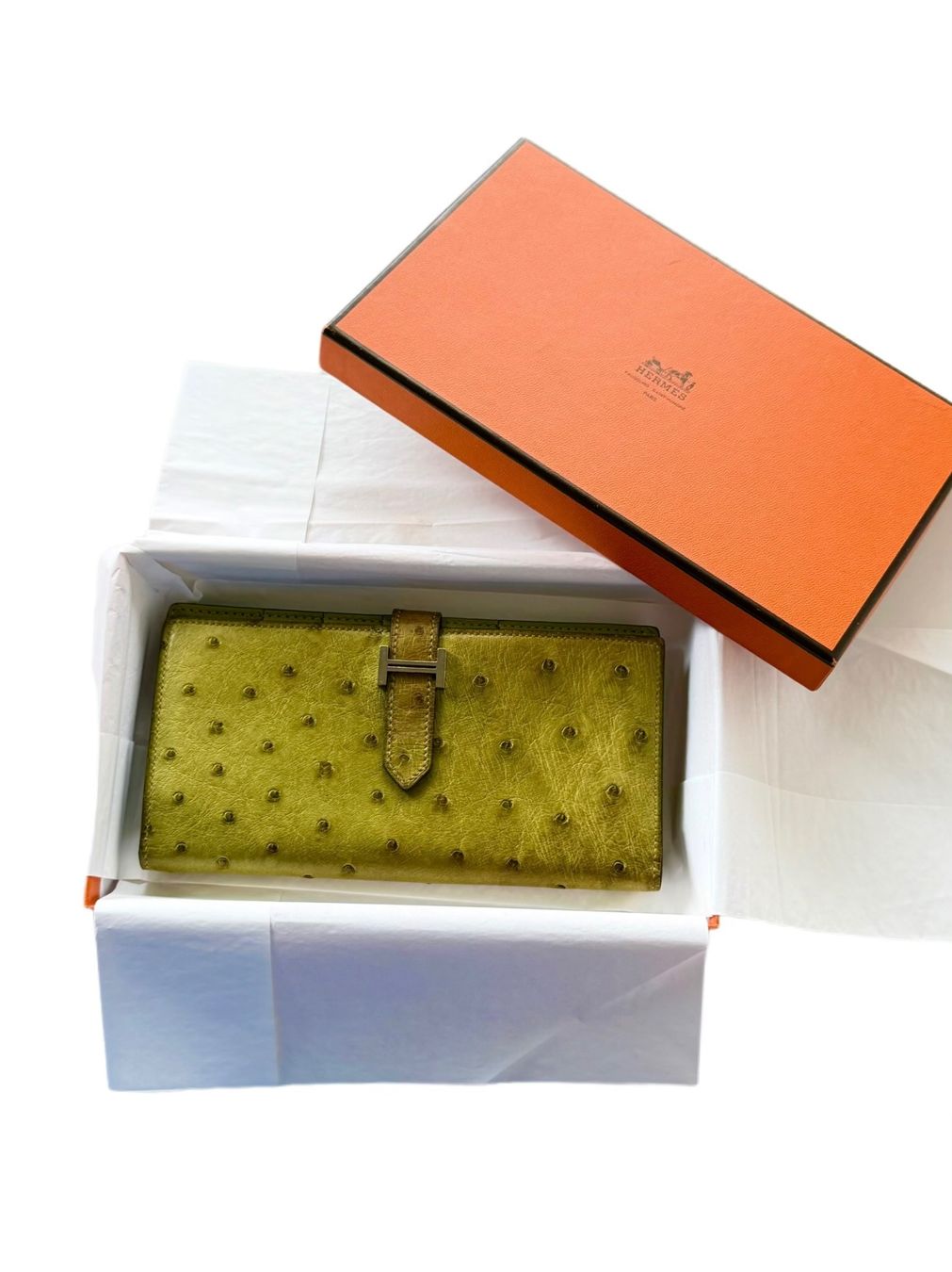 Hermès Portafogli: Hermès béarn Soufflet   Wikii  strauß – Nuovo (secondo la descrizione) da Schaffhausen venduto da Sotherbyss 1