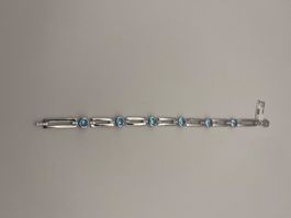 Armband 925 Silber mit Zirkonia blau