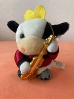 Vintage Plüschkuh mit Instrument
