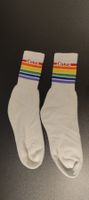 Coca Cola Coke Socken Weiss Regenbogen Streifen Gr. 39-42