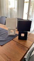 2 Tischlampen quadratisch schwarz weiss 