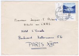 BEX - K-Stempel auf 40 Rp. Walensee (Bogenecke) nach PARIS