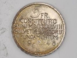 5 FR 1948 Gedenkmünze Silber