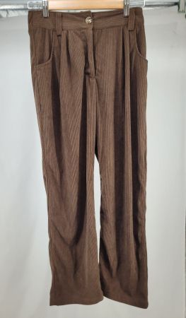Pantalon Femme Brune Velours Côtelé