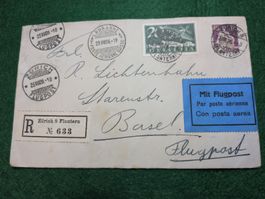 Enveloppe (Couverts)philatélique suisse 1926 pt aérienne
