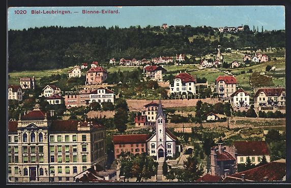 Cartes postales: Biel, Leubringen, Teilansicht mit Kirche – D'occasion à Berlin par bartko-reher