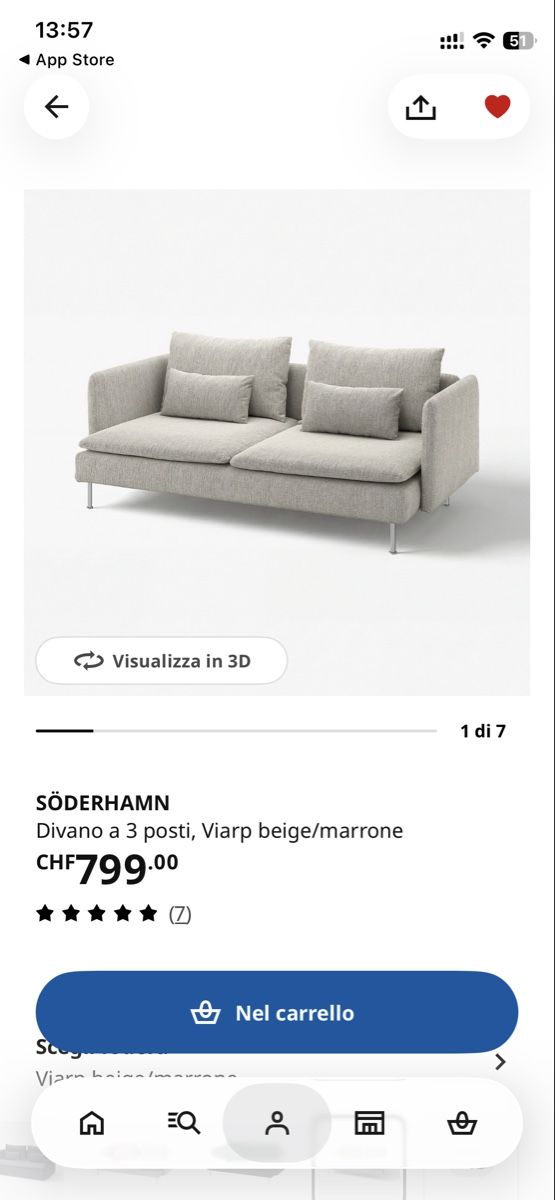 Divani: Divano IKEA Söderhamn 3 posti beige marrone usato – Usato da Basel venduto da jiy_k9v6 4