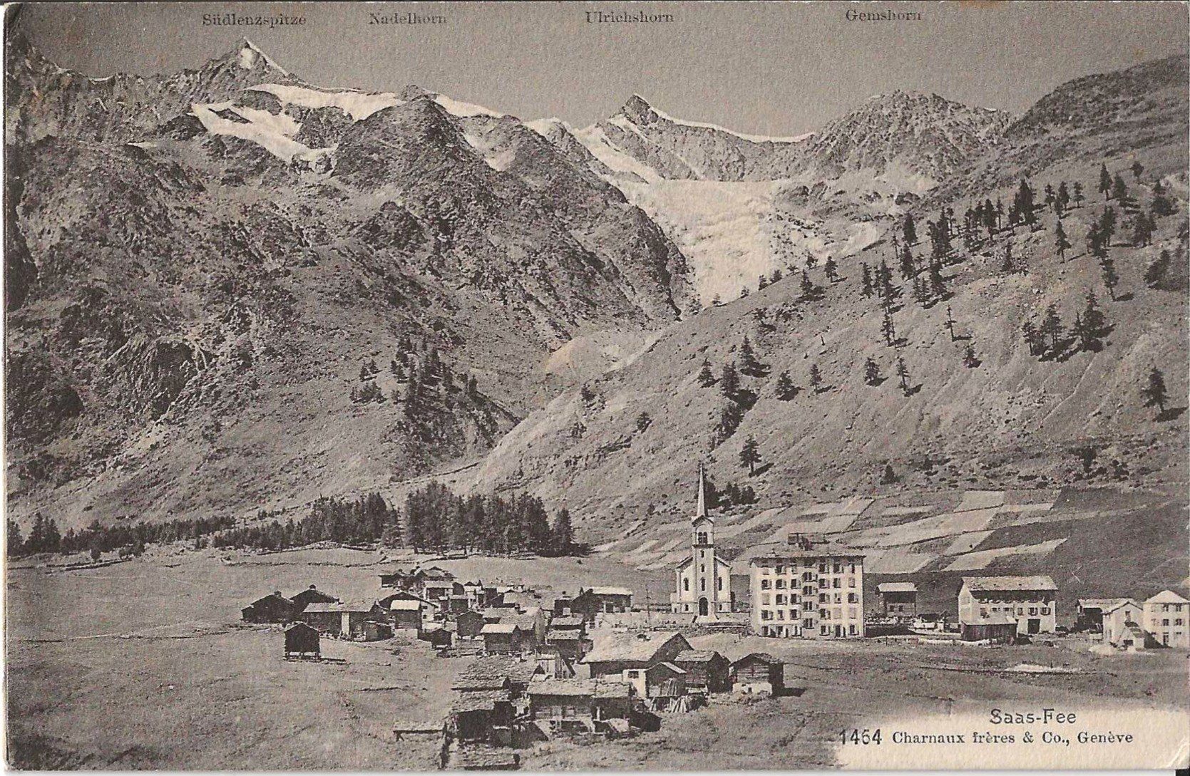 Cartoline postali: Karte Saas Fee 1913 – Usato da Zürich venduto da Philacat11