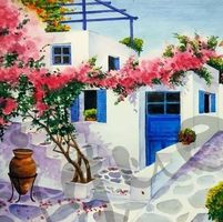 Serviette greece village (1610) 2Stk.