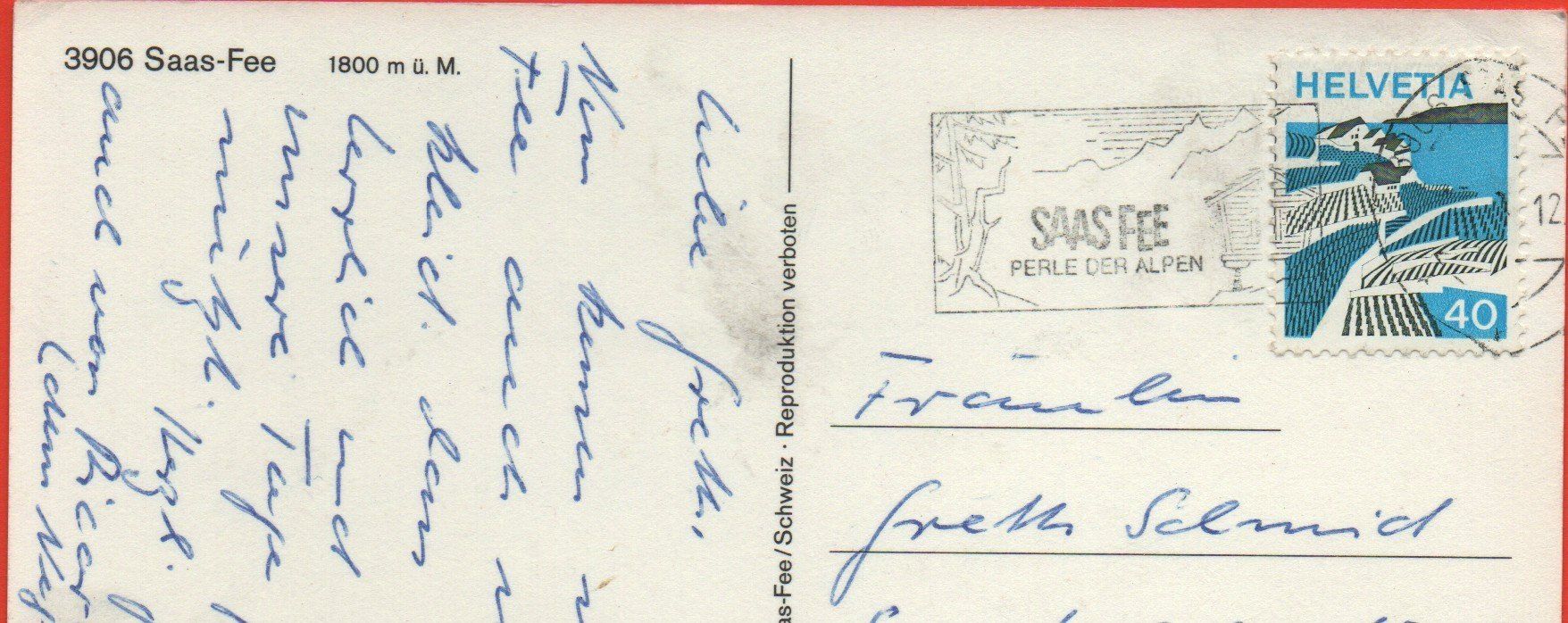 Cartes postales: SAAS-FEE – D'occasion à Jona par philajona 1