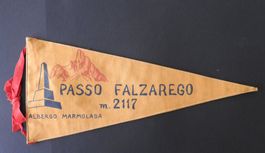 Passo Falzarego, Antiker Automobilwimpel 50er Jahre, Vintage