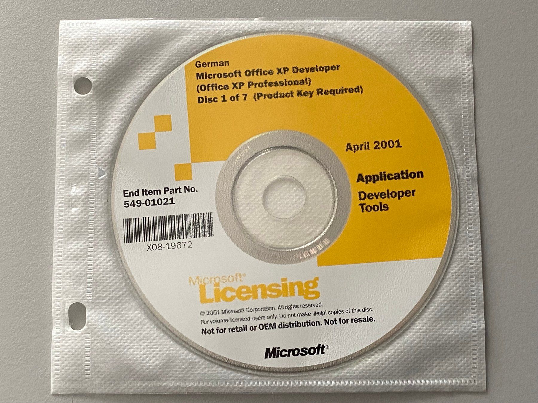 Microsoft Software: Microsoft Office XP Developer Kit - Datenträger – Difettoso da Langwiesen venduto da Restposten-24 2