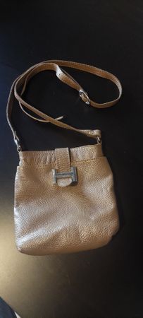 Sac bandoulière cuir véritable beige made in Italy 👜