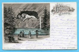 Gruss aus Luzern 1899 - Löwendenkmal - Schlumpfkarte 363