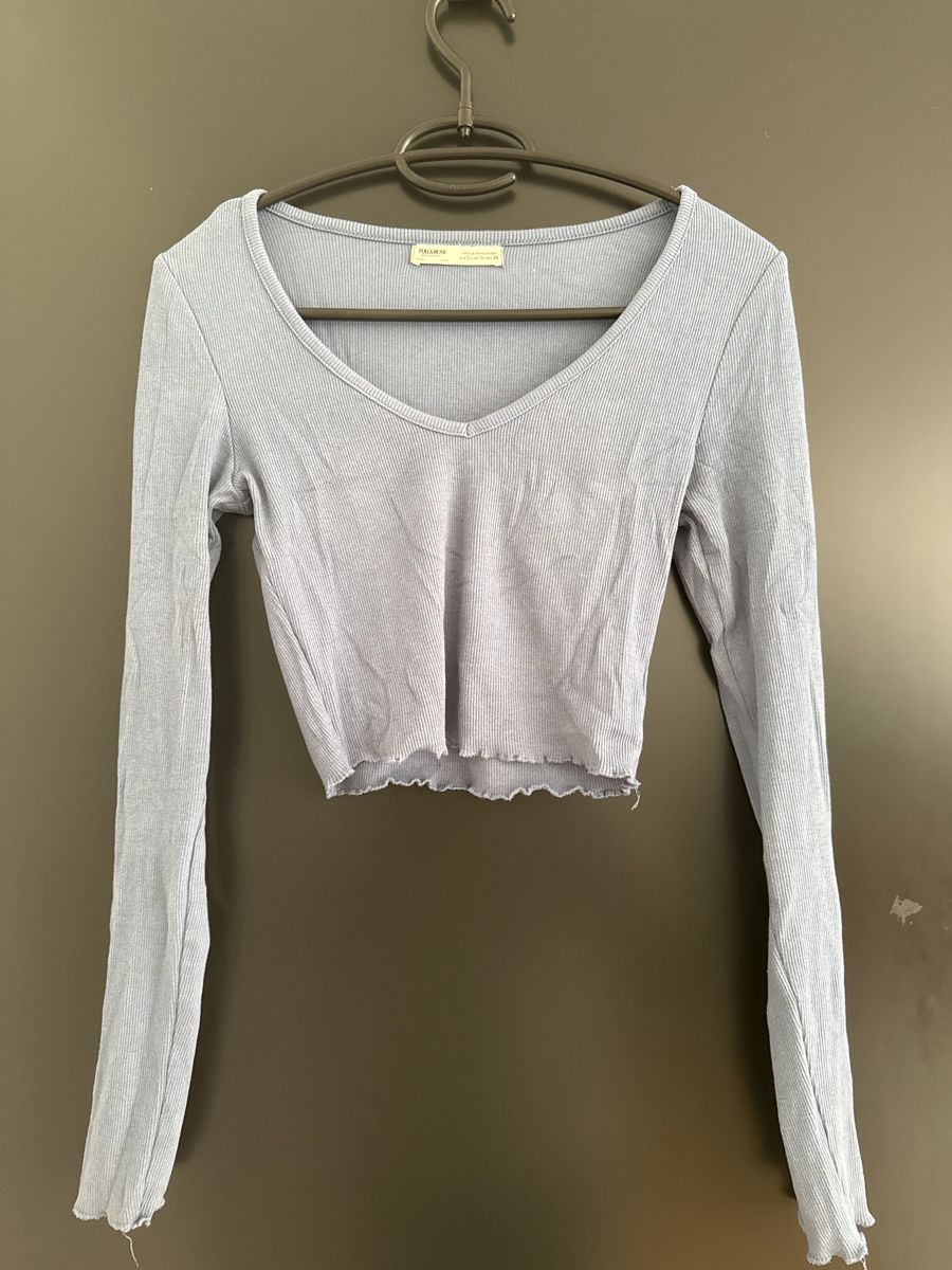 Top: Pull&Bear Crop Top, hellblau, Grösse M - Top Zustand! – Usato da St. Niklausen LU venduto da car_2562