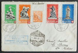 1940: Erster Postflug SWISSAIR Locarno–Barcelona