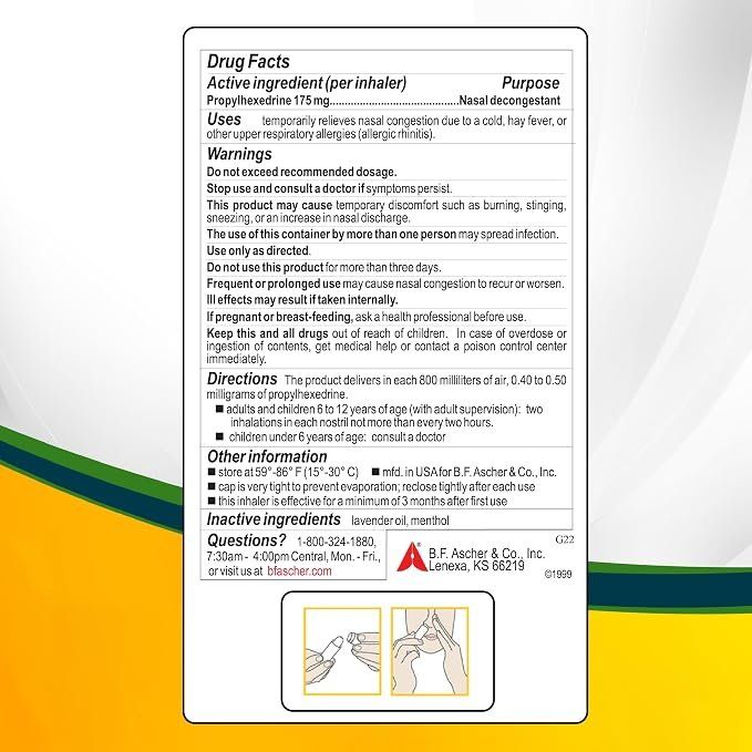 Lebensmittel & Spezialitäten: Benzedrex Nasaler, abschwellender Inhalator, Fabrikneu – Neu und originalverpackt aus Unterengstringen von Tnovus 4
