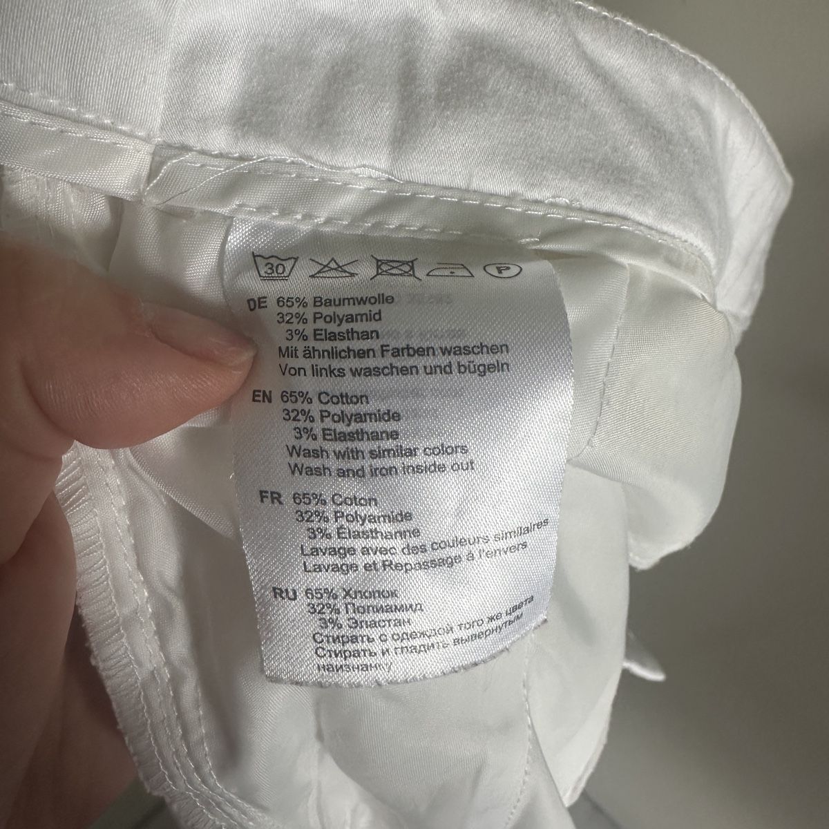 Hallhuber Pantaloni: WHITE HALLHUBER BASIC SLIM-FIT PANTS M – Usato da Zofingen venduto da JumpInVintage 4