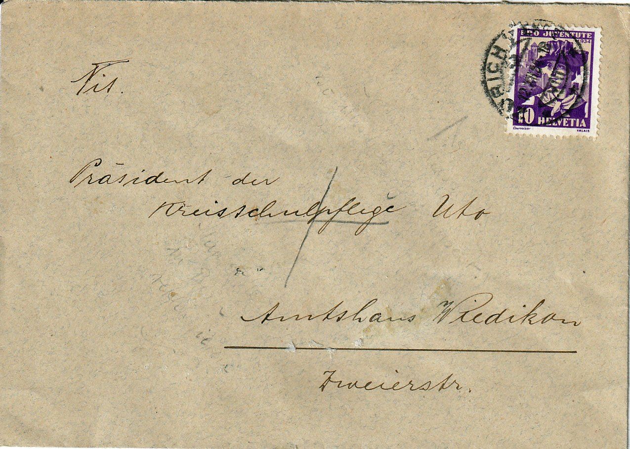 Alle Briefmarken: 1934 Pro Juventute J70 auf Brief – Gebraucht aus Arlesheim von gaugi43