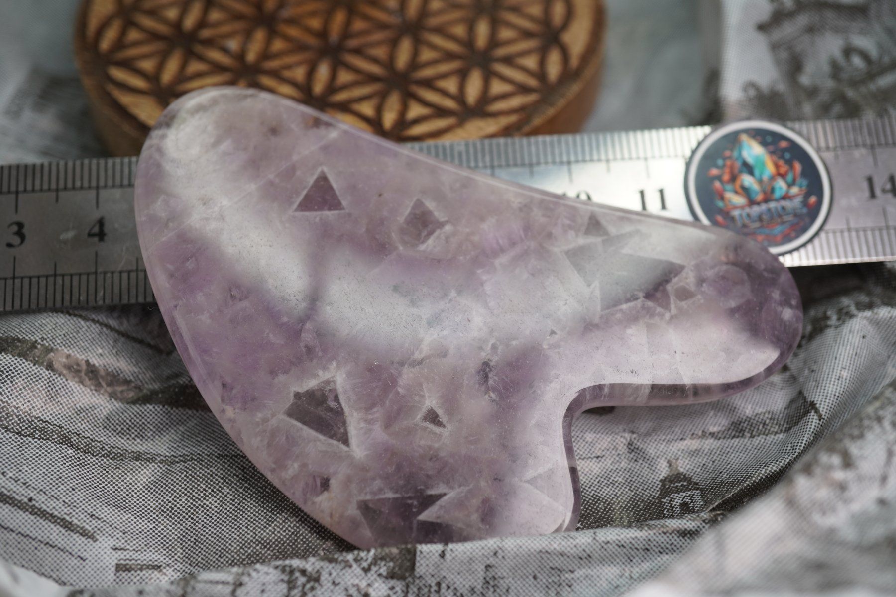 Minerali & Pietre curative: Gua Sha Massage-Stein Amethyst   ab 1.- – Nuovo e nell'imballaggio originale da Eschenbach SG venduto da topstone 6