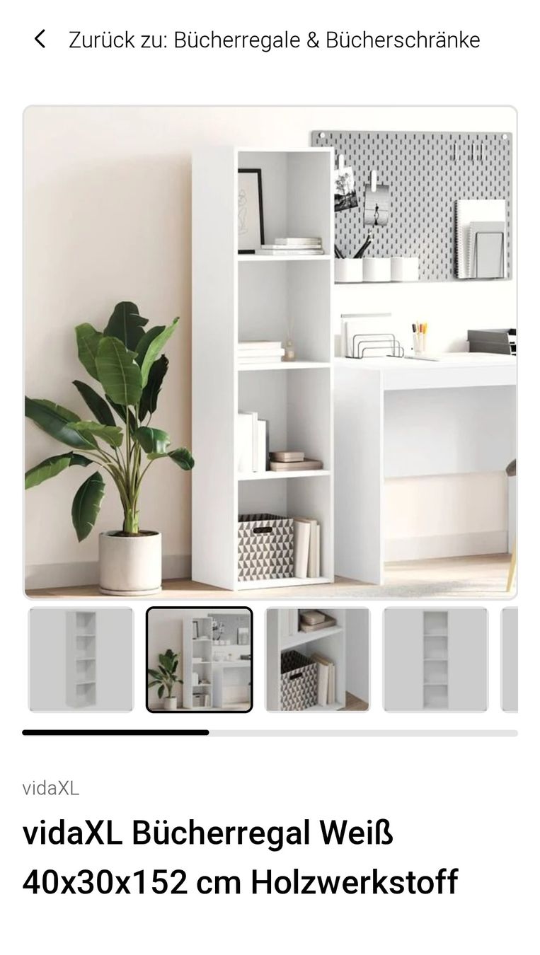 Vidaxl Scaffali: Bücherregal weiss 40x30x152 cm – Nuovo e nell'imballaggio originale da Weggis venduto da Rkamala