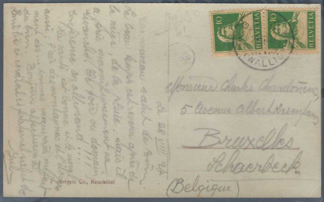 Cartoline postali: Binn. Fotoansichtskarte. – Usato da Horw venduto da SwissSteamMemories 1