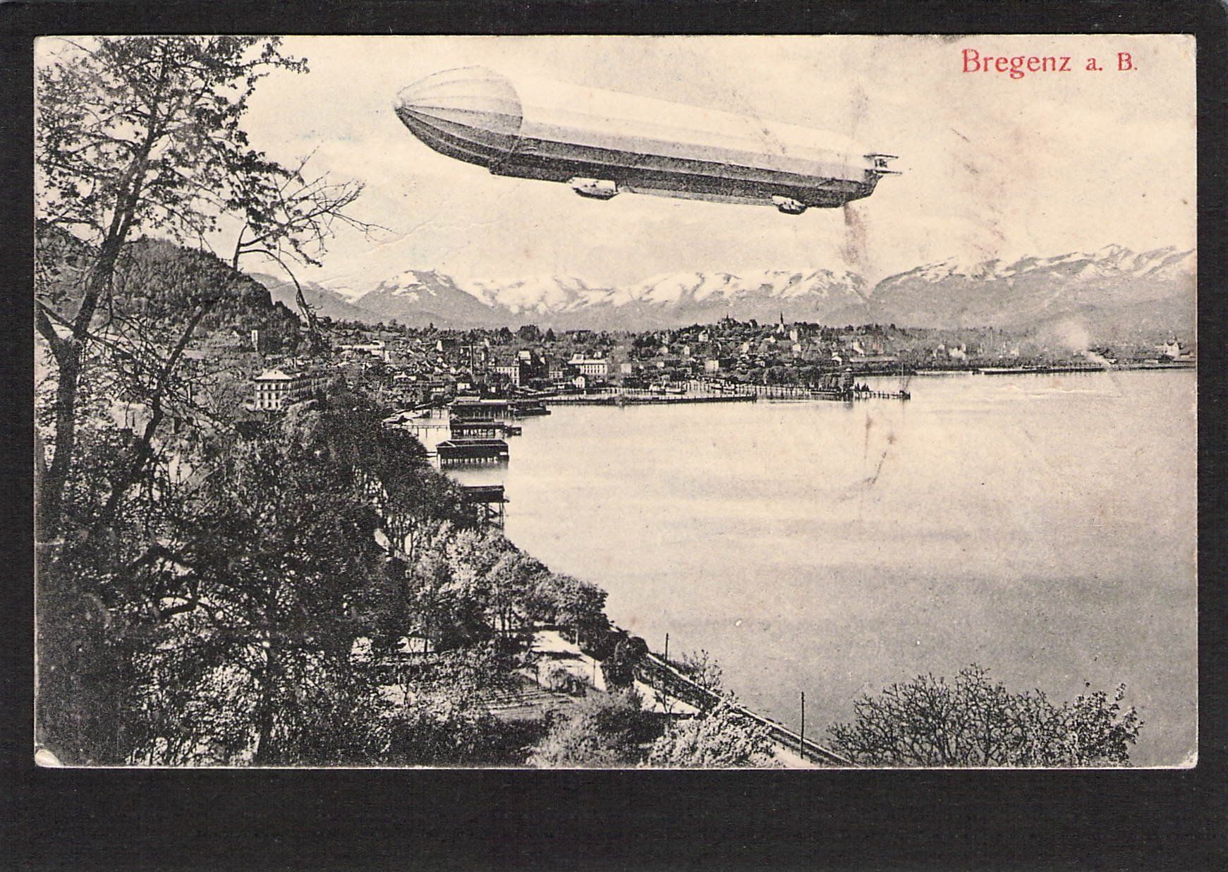 Ansichtskarten: ^Zeppelin am Bodensee, gel. 1909 – Gebraucht aus Reichenburg von Pipo-67