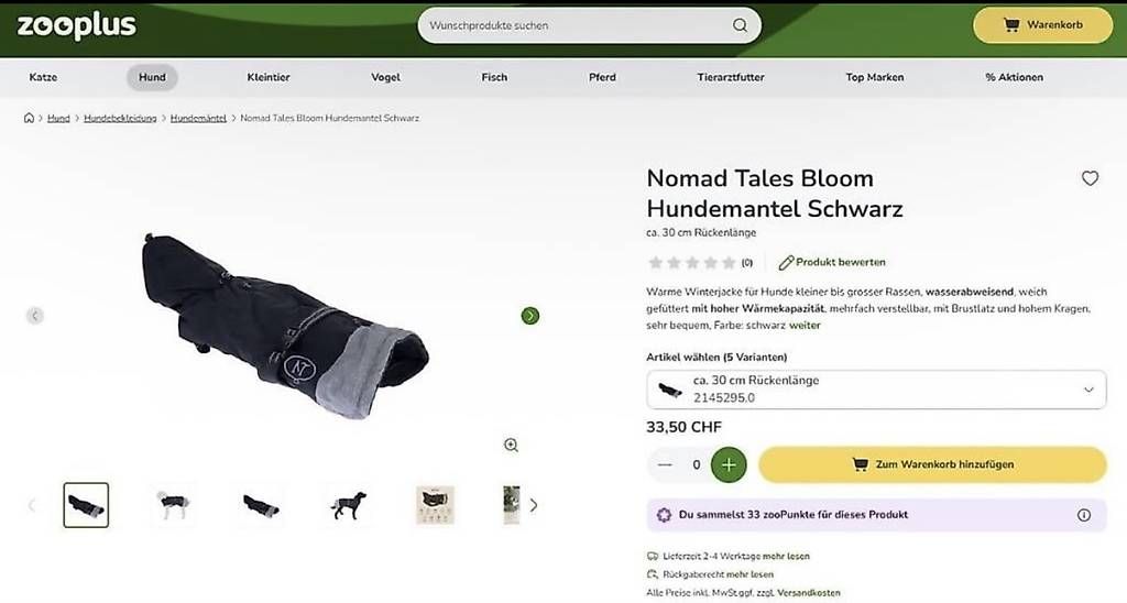 Abbigliamento: Hundemantel – Nuovo e nell'imballaggio originale da Zürich venduto da badaha