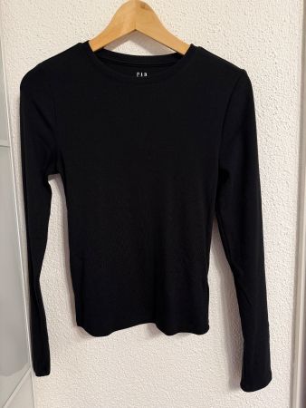 Neuwertiges Langarmshirt GAP, S, schwarz, Baumwolle