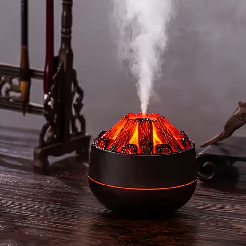 Umidificatori d'aria: Flammen-Luftbefeuchter mit Aroma-Diffusor und LED-Nachtlicht – Nuovo e nell'imballaggio originale da stans venduto da Kapferdesign