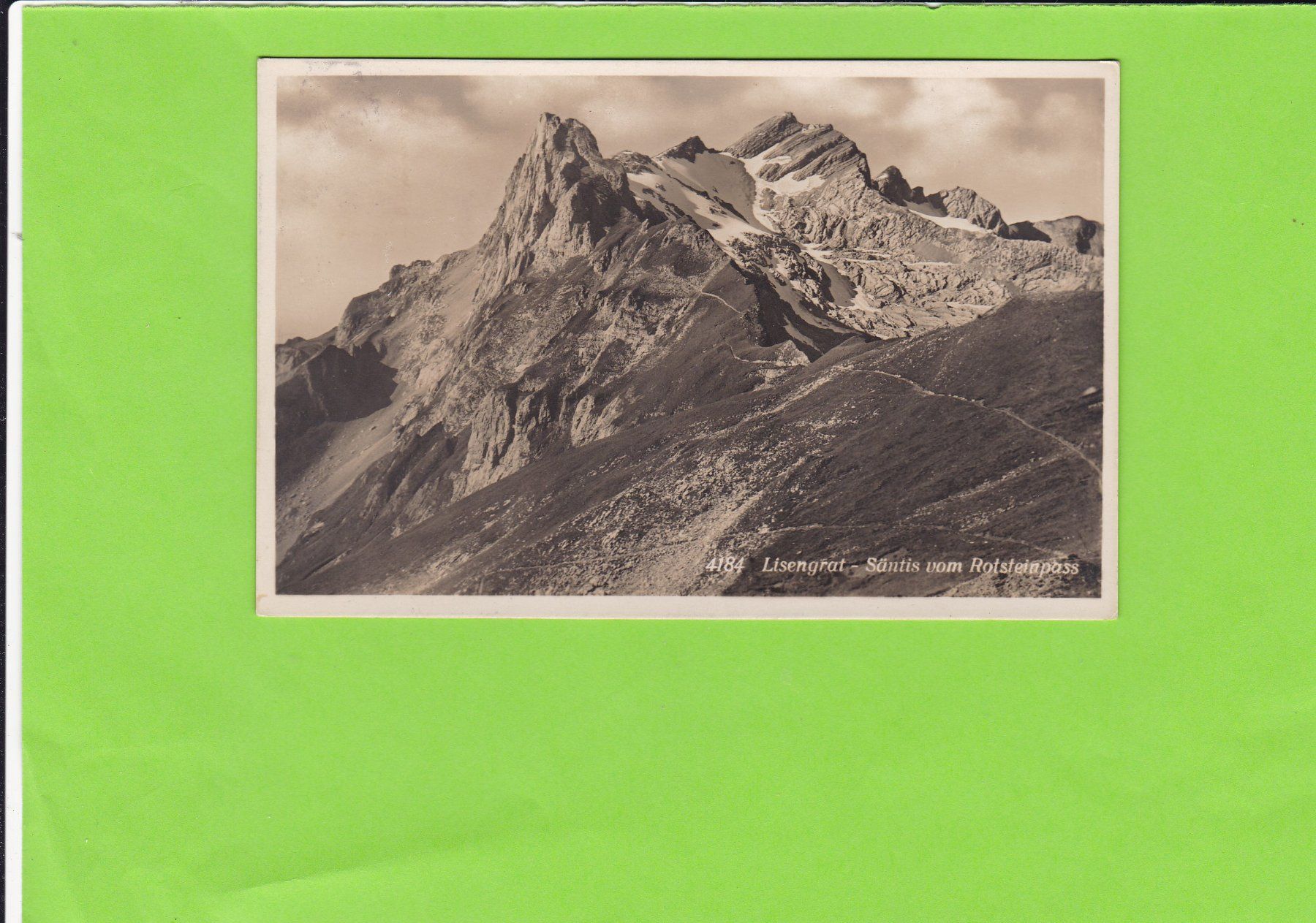 Cartoline postali: Lisengrat-Säntis vom Rotsteinpass-1931 – Usato da St. Peterzell venduto da neckertal