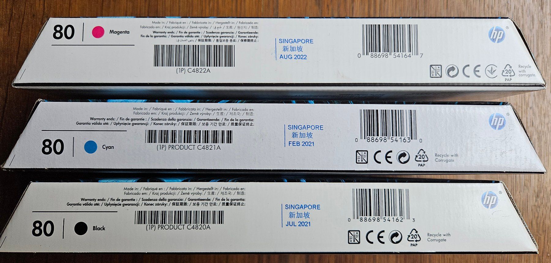 Hewlett Packard Cartucce per stampanti & toner: 3x HP 80 Printhead and Cleaner – Nuovo e nell'imballaggio originale da Kiesen venduto da L-1049 2