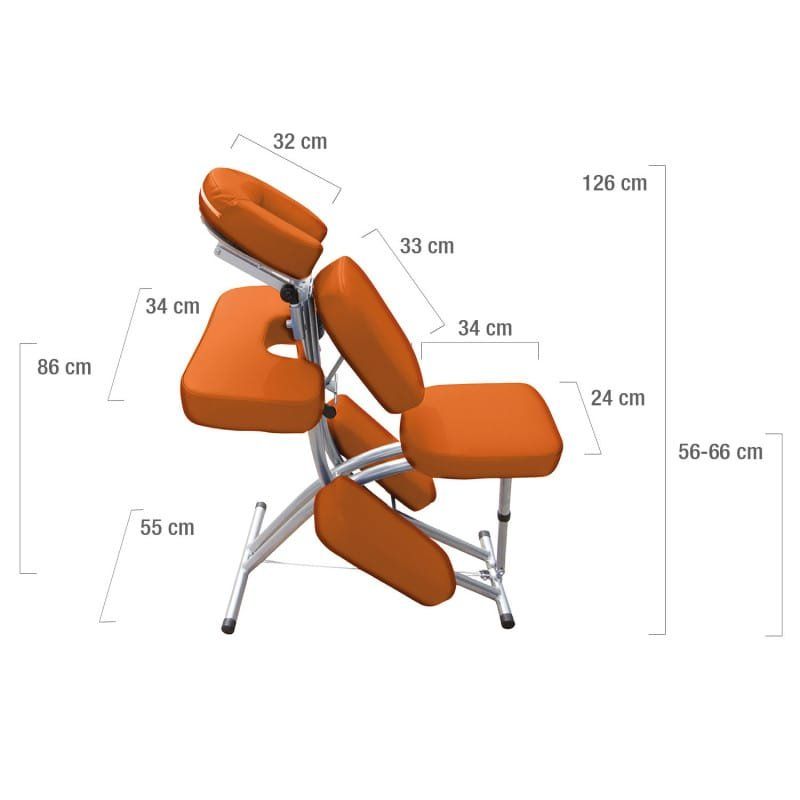 Lettini & sedie per cosmetici: Mobiler Massagestuhl ORANGE mit passender Tragetasche – Nuovo e nell'imballaggio originale da Schaffhausen venduto da Praxis-Nova 1