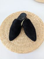 Schwarze Wildleder Mules Grösse 38 Made in Italy