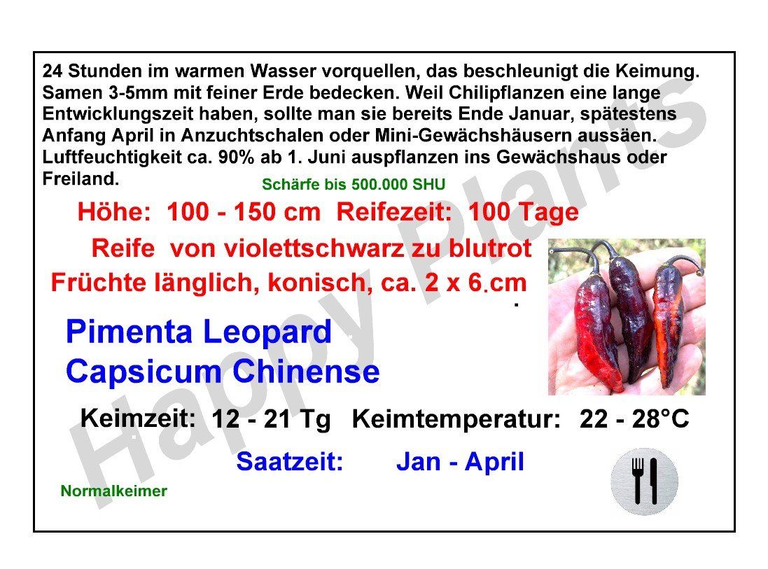 Pflanzen & Samen: Pimenta Leopard - Capsicum Chinense - 10 Samen – Neu und originalverpackt aus Sumiswald von Cham14559 2