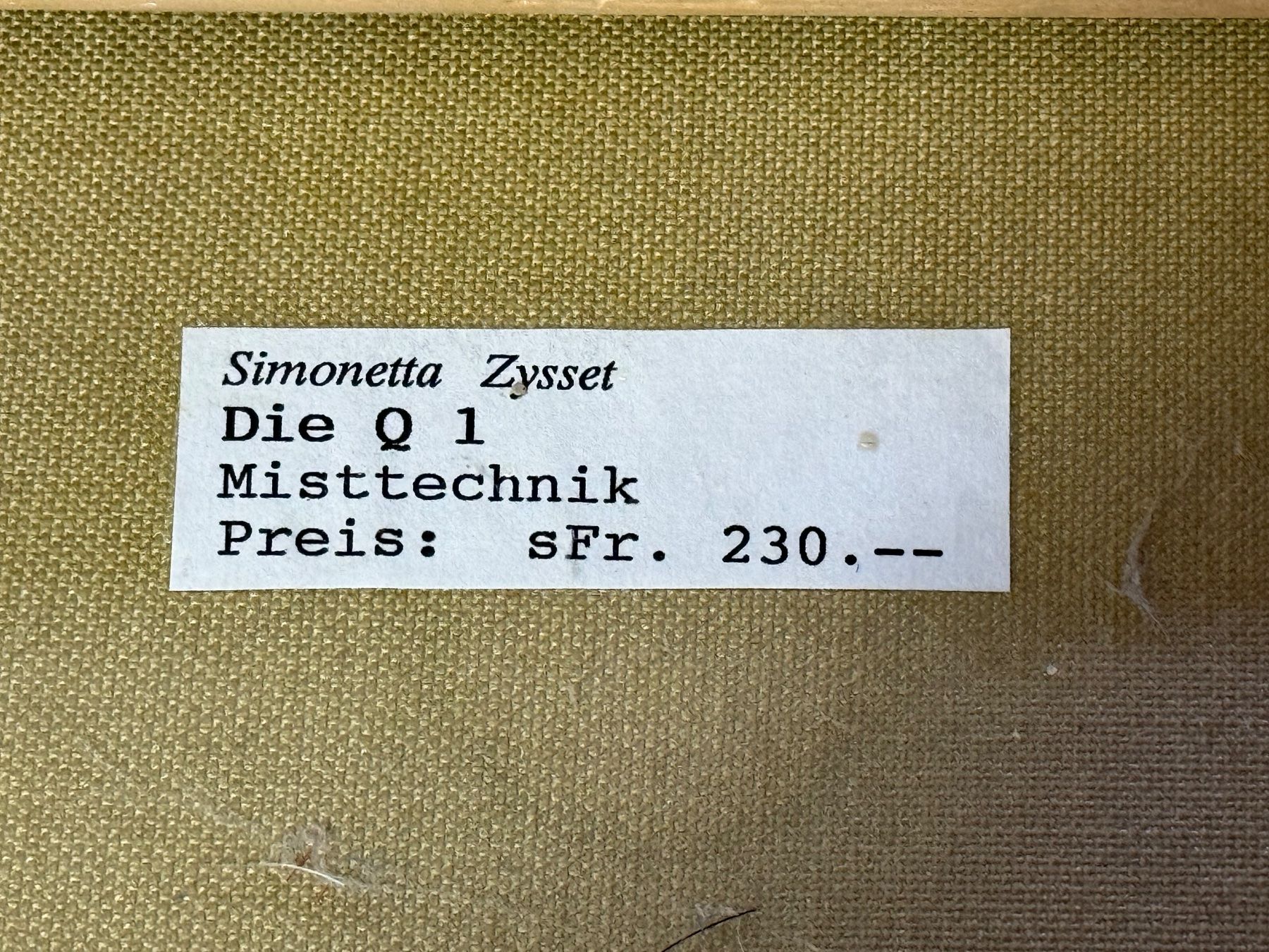 Dipinti: ZYSSET Simonetta, Mischtechnik aus Sammlung – Usato da Bern venduto da Jwpm66 3