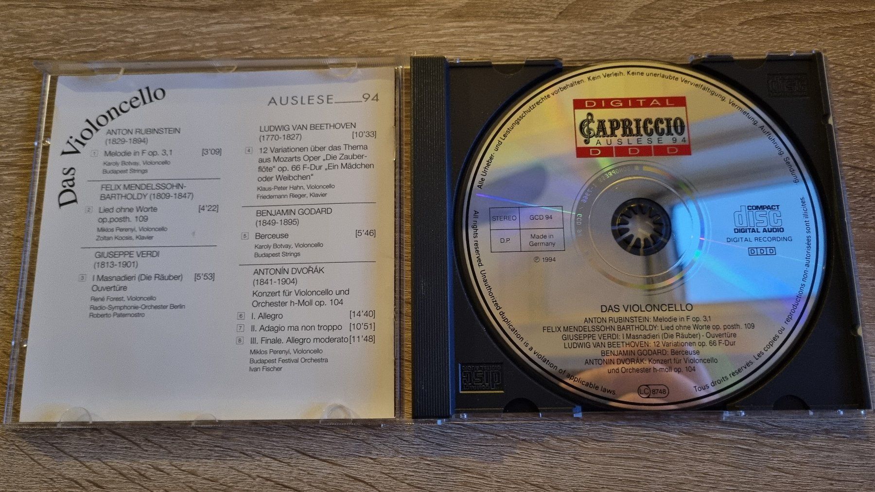 CD: Das Violoncello - Auslese 94 – Usato da Hagenbuch ZH venduto da lecterr55 1