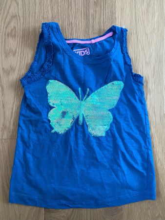 Kids 134 Pailetten Oberteil Schmetterling