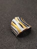 Vintage 925er Silber Ring teil vergoldet Top
